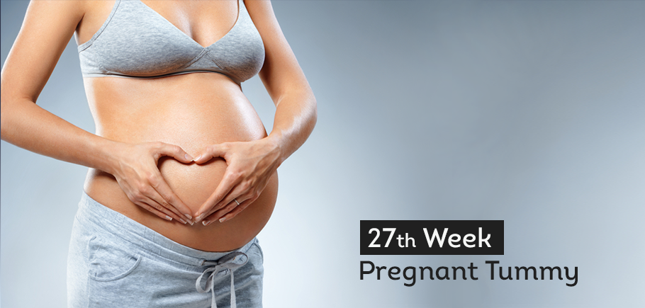 27 th Week Pregnant Tummy 1