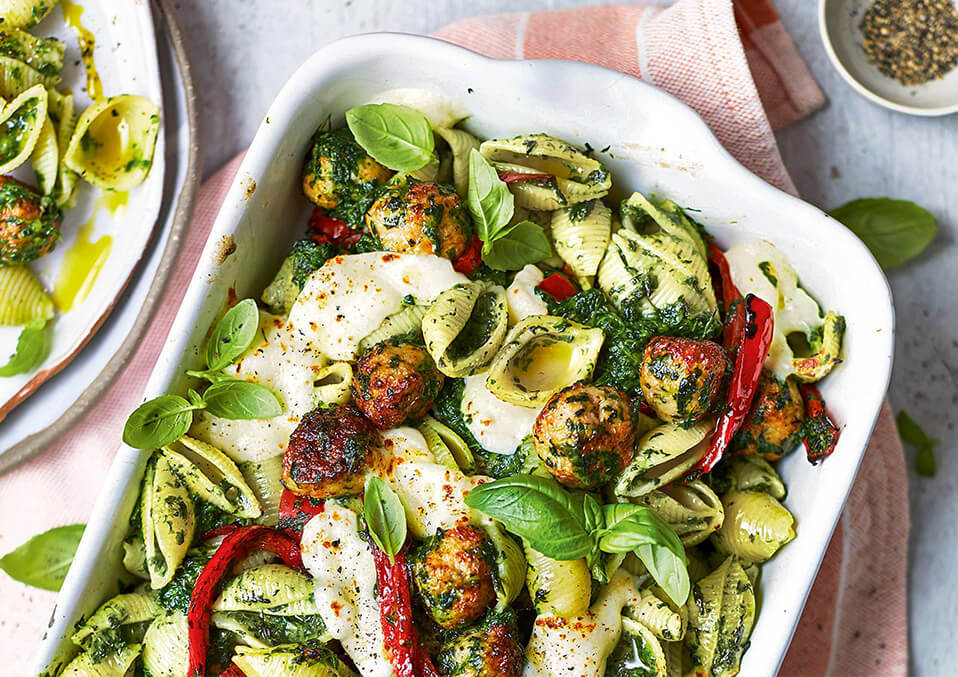 Pesto chicken veggie meatballs