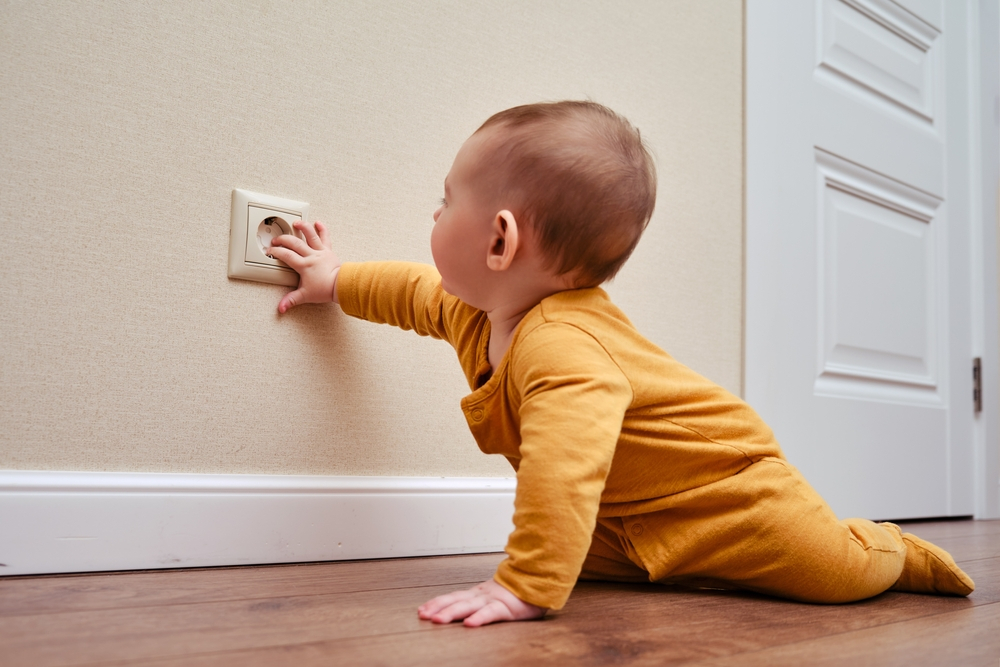 Baby proofing: Cover electrical outlets and cords